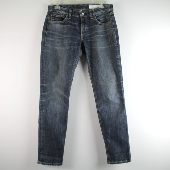 Rag & Bone Dre Low Rise Boyfriend Tanzanite Wash Denim Jeans 25